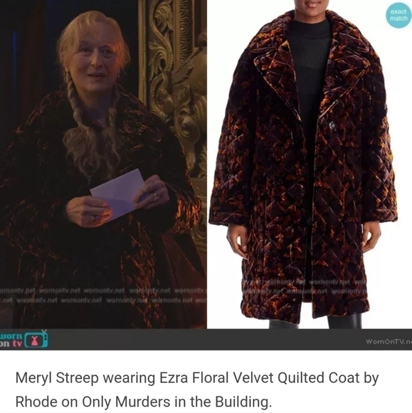 New Rhode Ezra Floral Velvet Quilted Baroque Floral Coat NWT Large - Picture 1 of 13